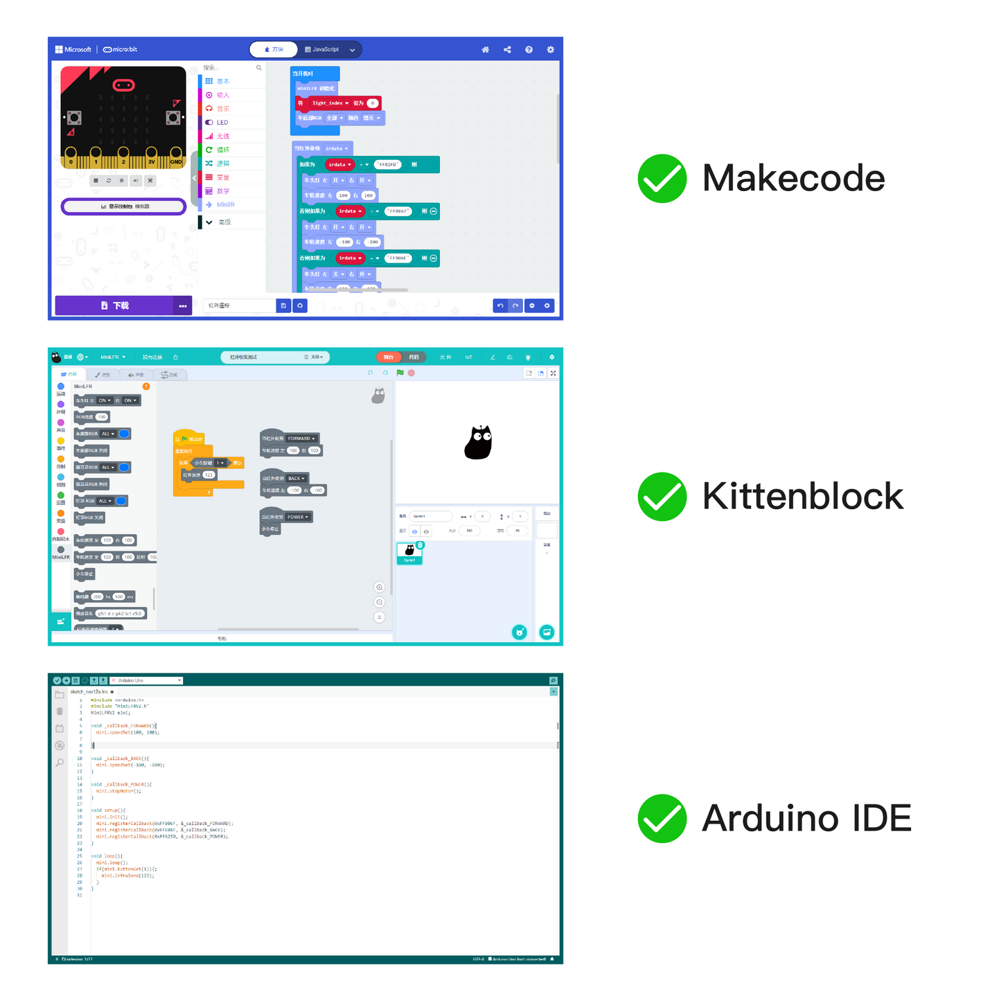 KittenBot Mini Line Follower (LFR) Programmable Robot Kit for micro:bit, STEM Educational Learning, Makecode With Program File&Tutorial (Without Micro:bit)