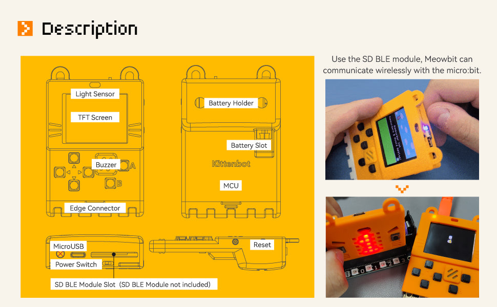 KittenBot Meowbit - Codable Console for Microsoft Makecode Arcade