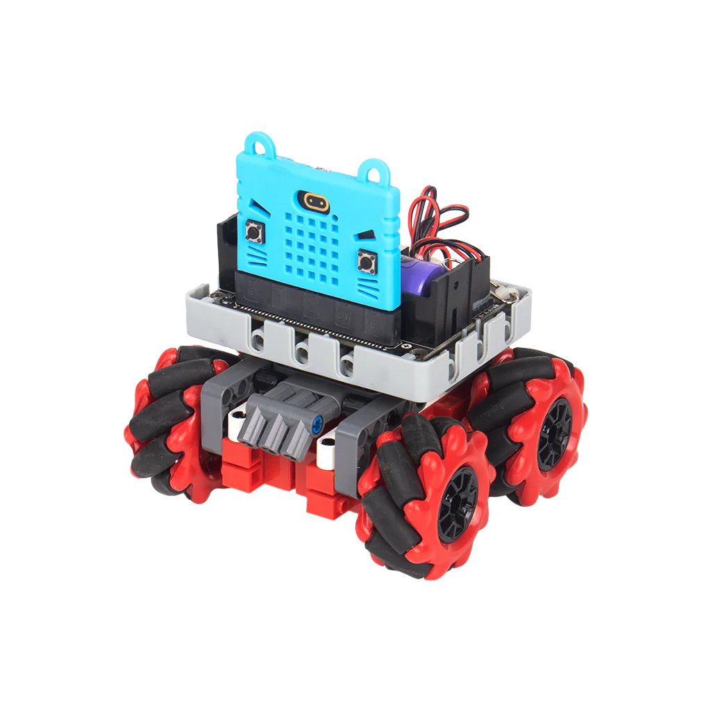 Mini mecanum wheel robot car created using Robotbit
